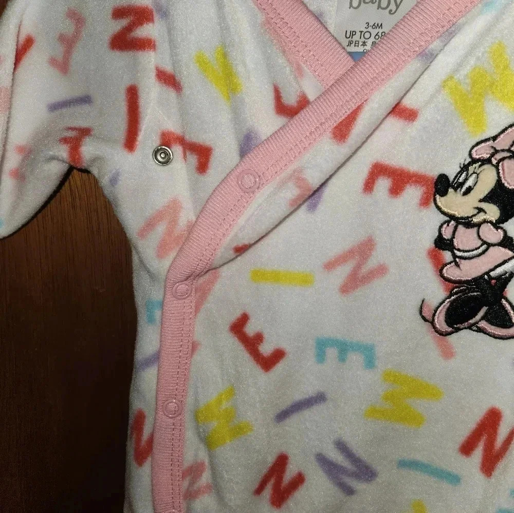 MINNIE MOUSE FOOTED PJS NEW W/TAGS - Picture 3 of 10